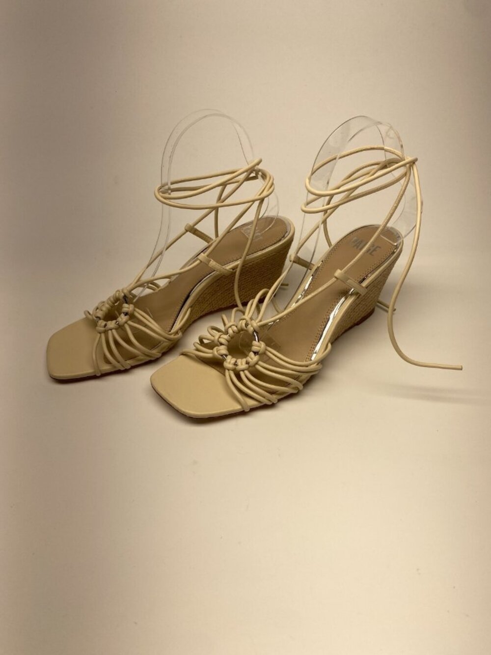 Paige Womens Sierra Leather Ring Square Toe Wedge Espadrilles Sz 10